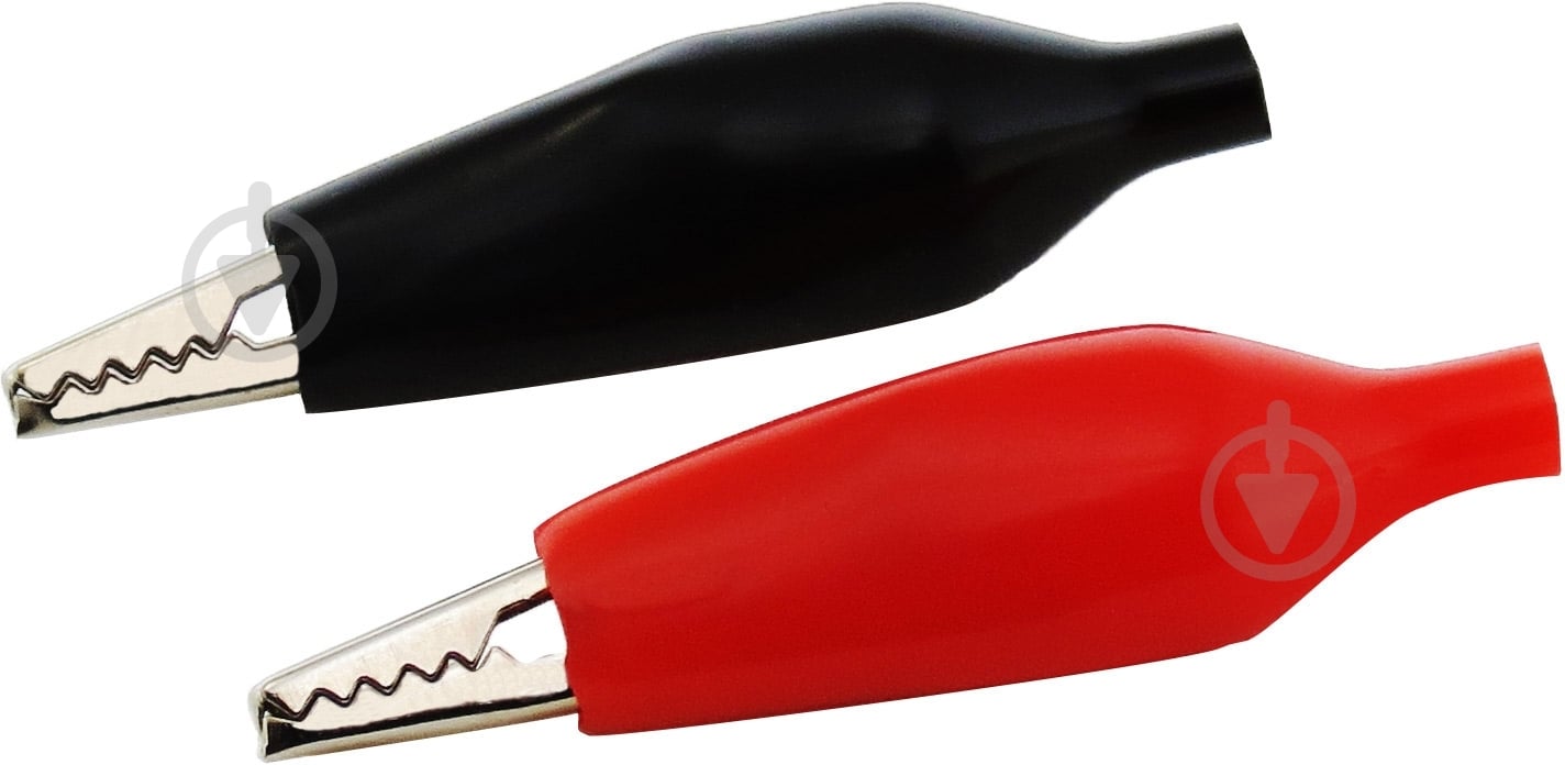 Зажим типа "крокодил" тестерный изолированный Profix малый 2 шт. разноцветный - фото 1