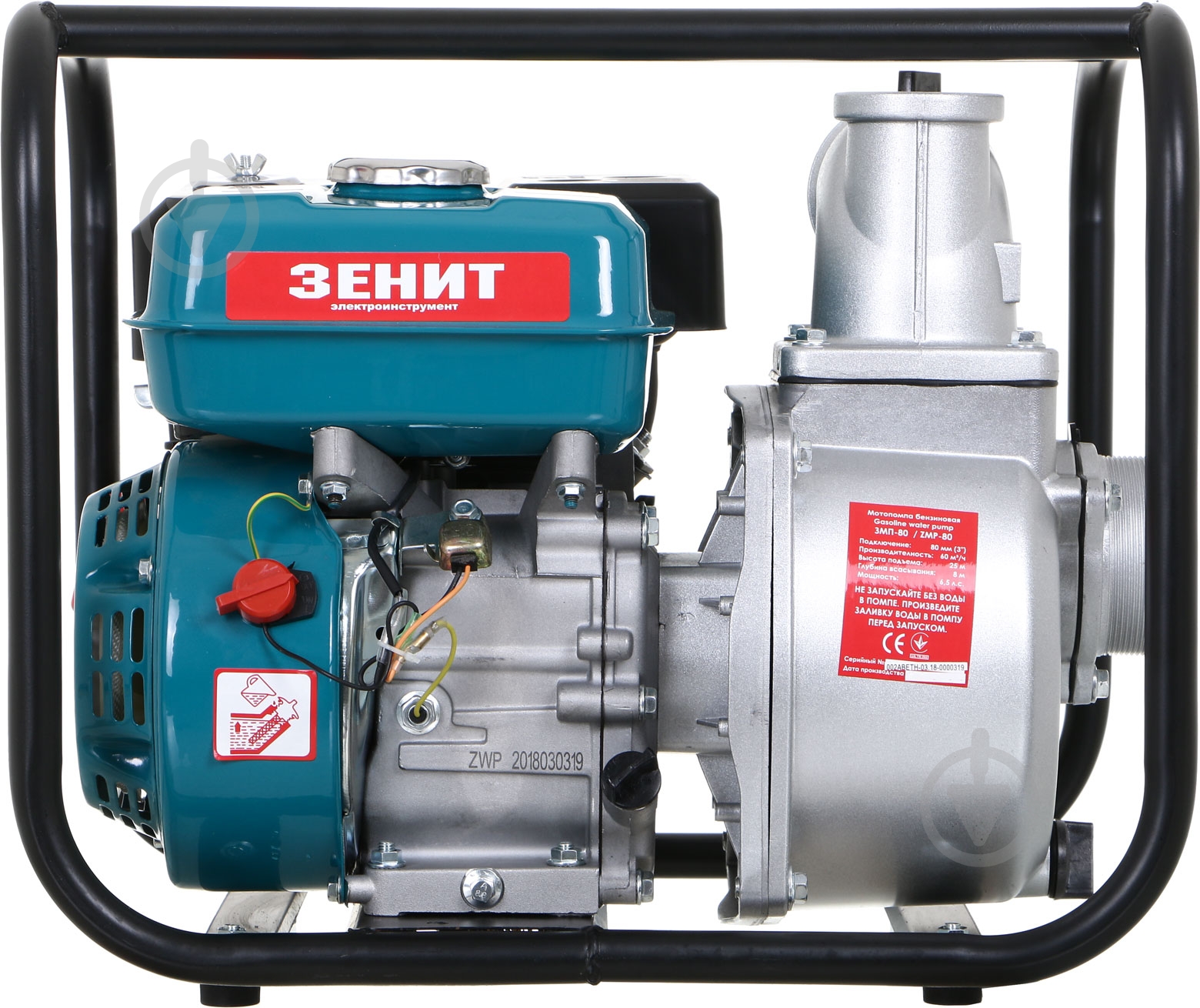 Мотопомпа бензинова Зеніт ЗМП-80 - фото 2