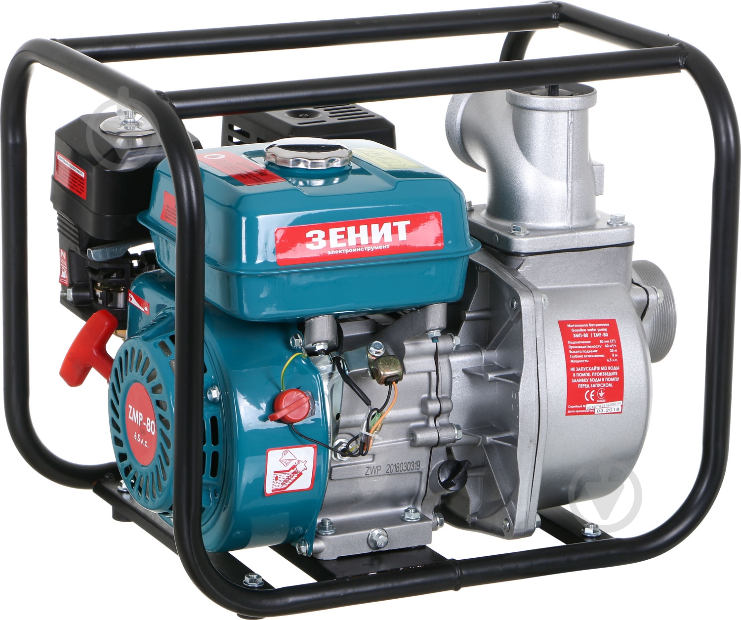 Мотопомпа бензинова Зеніт ЗМП-80 - фото 1