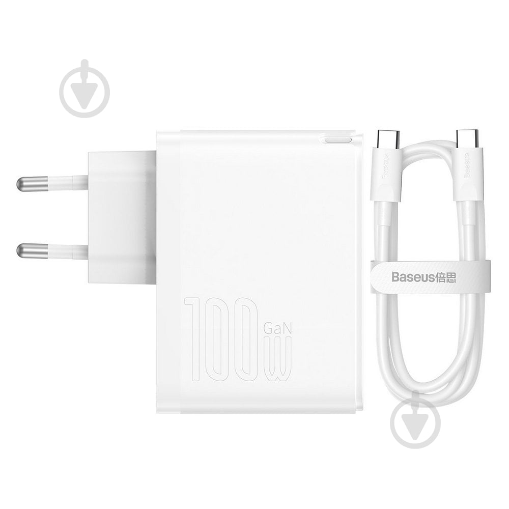 Зарядное устройство BASEUS GaN5 Pro Fast Charger C+U 100W EU (With Cable Type-C to Type-C 100W 20V/5A 1 м) White - фото 5 Зарядное устройство BASEUS GaN5 Pro Fast Charger C+U 100W EU (With Cable Type-C to Type-C 100W 20V/5A 1 м) White - фото 5