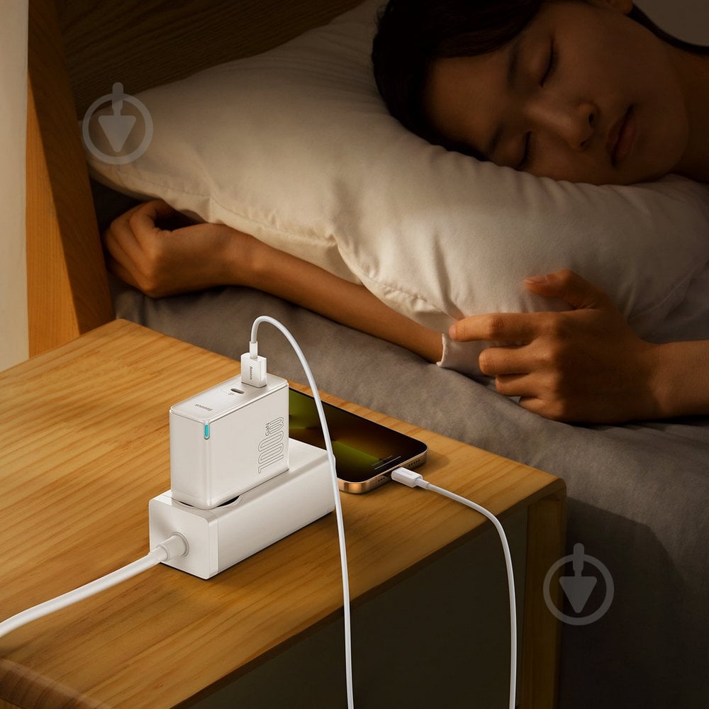 Зарядное устройство BASEUS GaN5 Pro Fast Charger C+U 100W EU (With Cable Type-C to Type-C 100W 20V/5A 1 м) White - фото 7 Зарядное устройство BASEUS GaN5 Pro Fast Charger C+U 100W EU (With Cable Type-C to Type-C 100W 20V/5A 1 м) White - фото 7