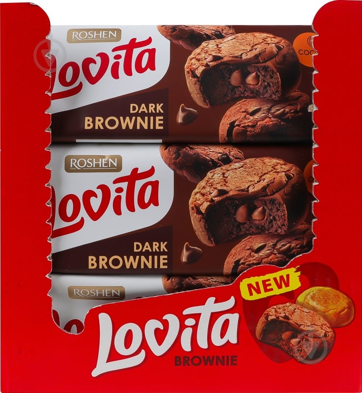 Печиво Roshen Dark brownie Lovita з какао 152 г - фото 2 Печиво Roshen Dark brownie Lovita з какао 152 г - фото 2