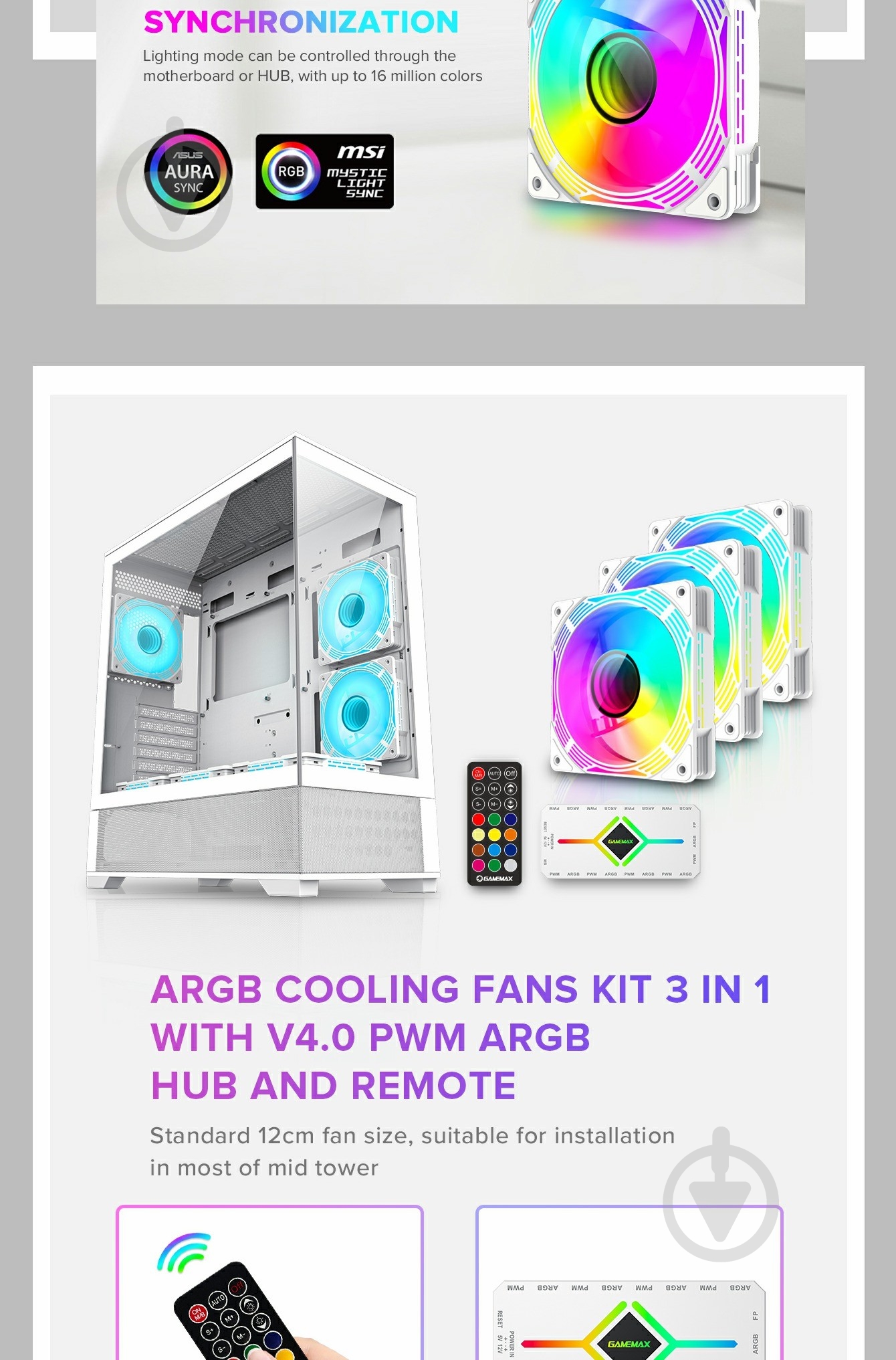 Корпусный кулер GameMax KF300 WH - фото 11