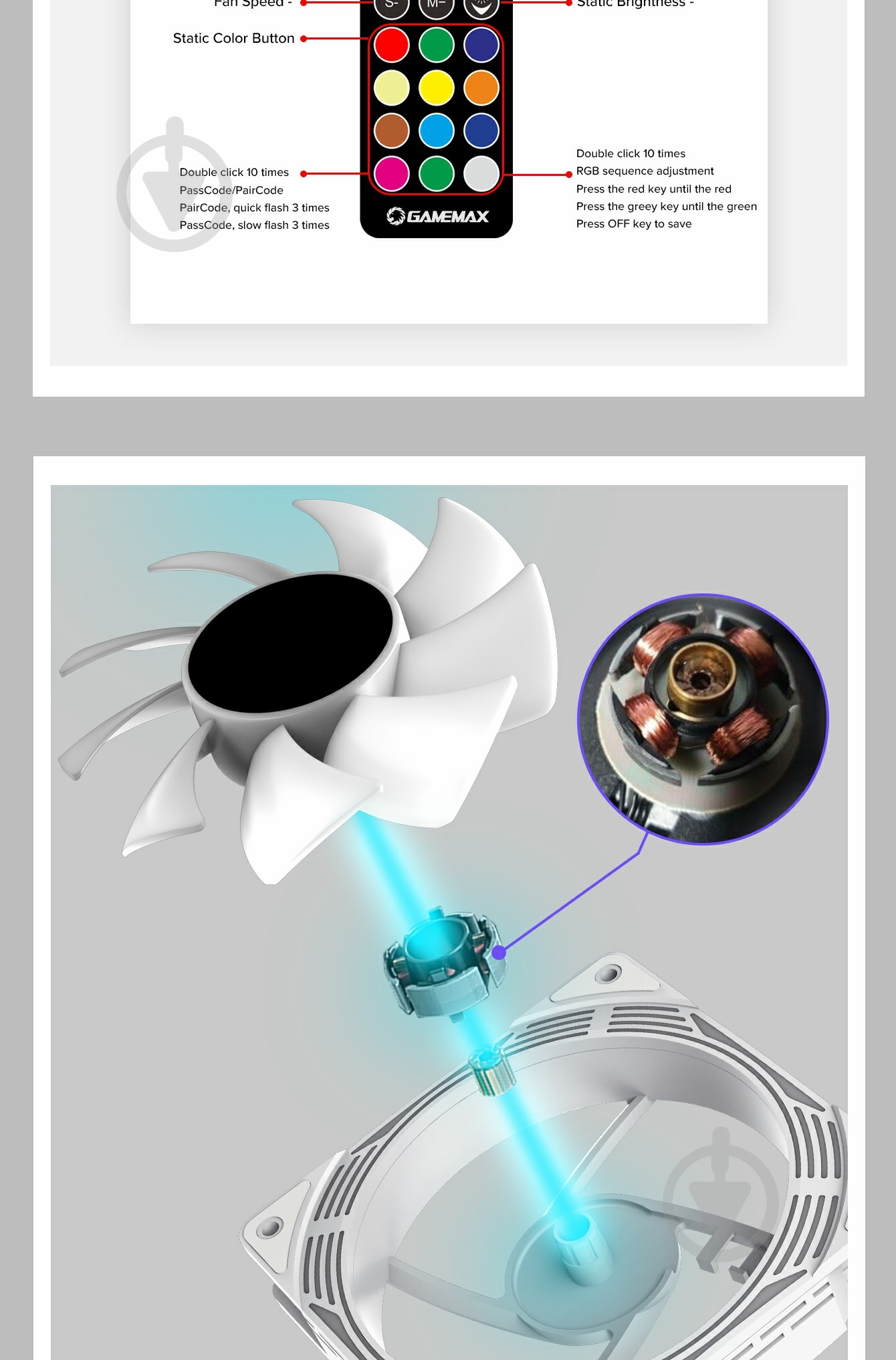 Корпусный кулер GameMax KF300 WH - фото 13