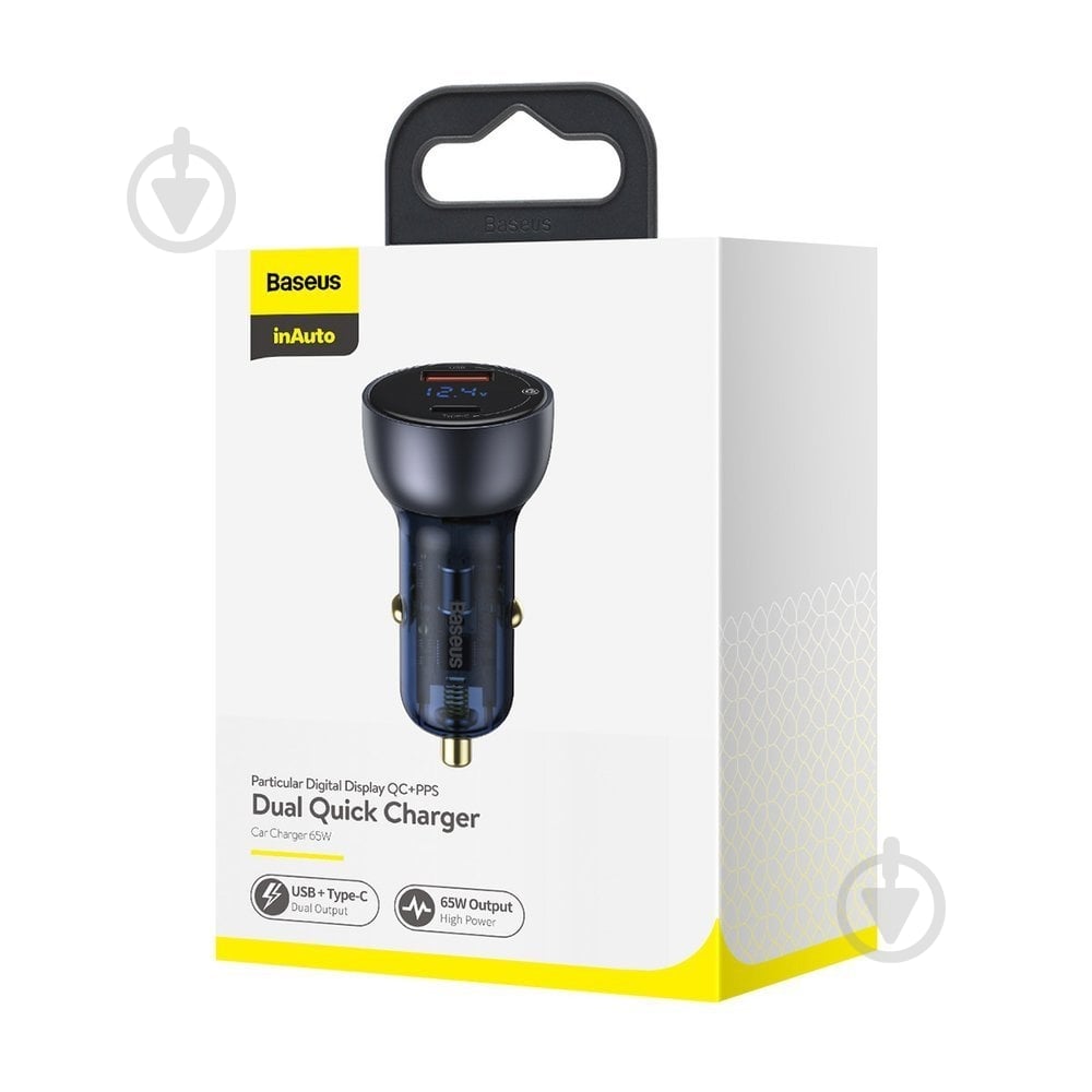 Автомобильное зарядное устройство BASEUS Particular Digital Display PPS Dual Quick Charger 65W USB + Type-C - фото 5 Автомобильное зарядное устройство BASEUS Particular Digital Display PPS Dual Quick Charger 65W USB + Type-C - фото 5