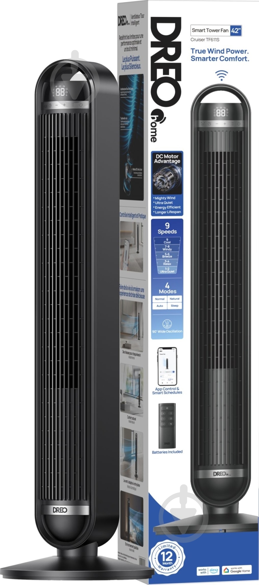 Вентилятор підлоговий Dreo DR-HTF011S Black (1148832) - фото 3