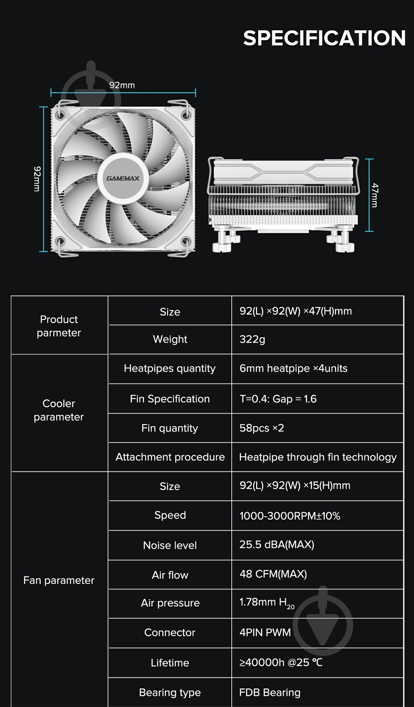 Процессорный кулер GameMax Ice Surface Black - фото 11