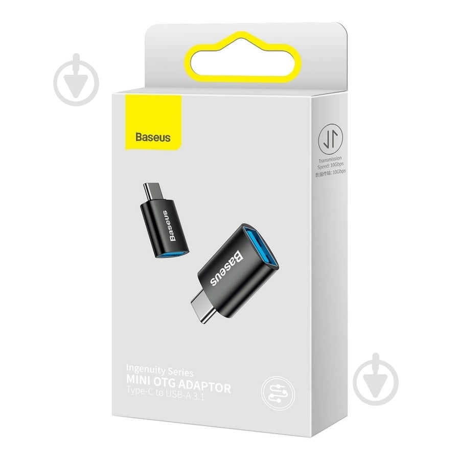 Адаптер BASEUS Ingenuity Series Mini OTG Adaptor Type-C to USB-A 3.1 Black black (ZJJQ000001) - фото 5 Адаптер BASEUS Ingenuity Series Mini OTG Adaptor Type-C to USB-A 3.1 Black black (ZJJQ000001) - фото 5