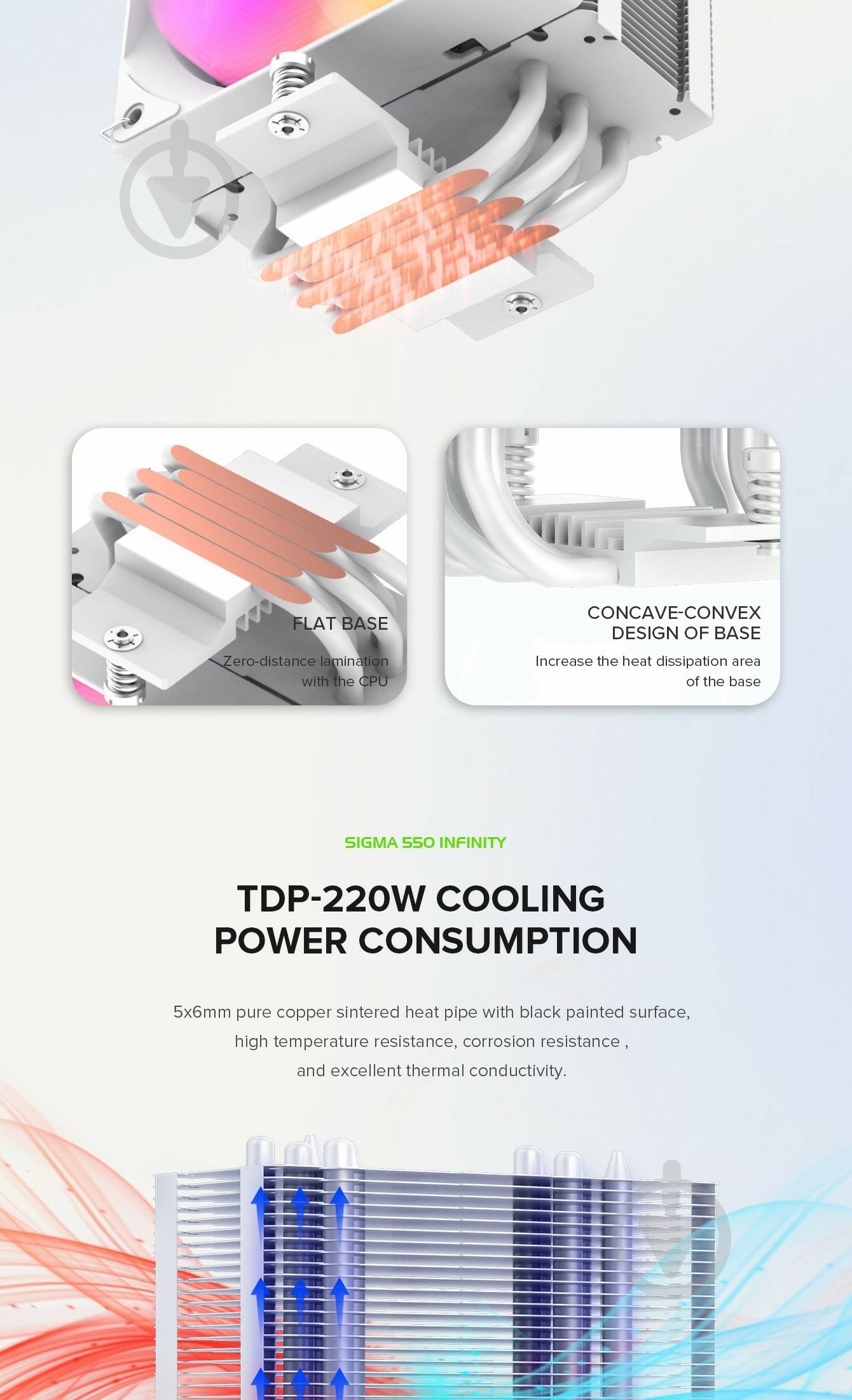 Процессорный кулер GameMax Sigma 550 Infinity WH - фото 16 Процессорный кулер GameMax Sigma 550 Infinity WH - фото 16