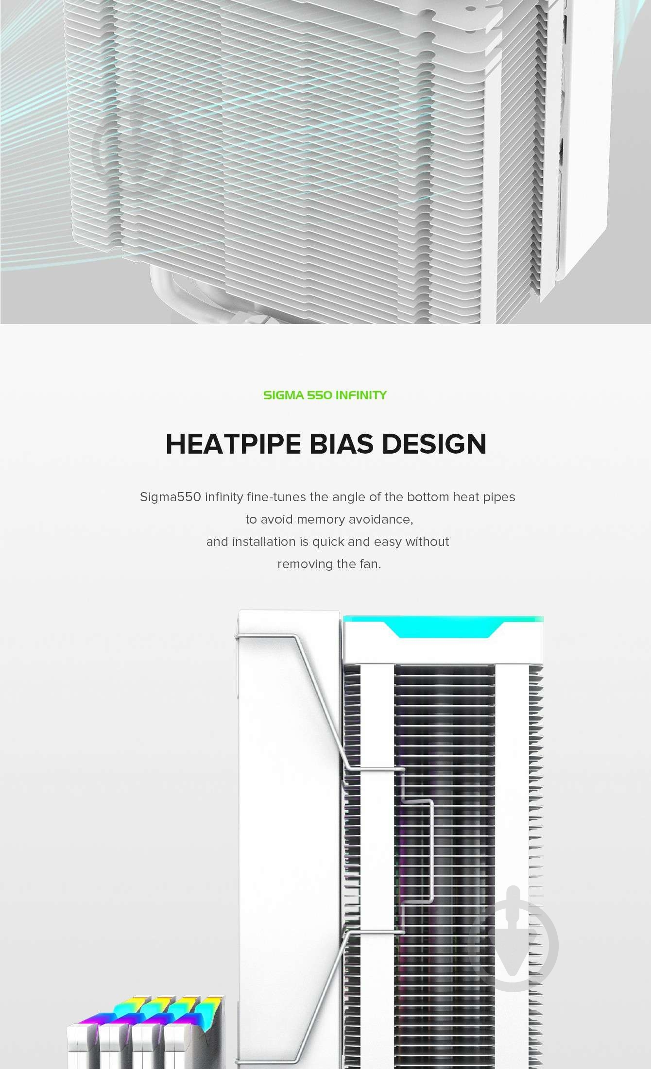 Процессорный кулер GameMax Sigma 550 Infinity WH - фото 13 Процессорный кулер GameMax Sigma 550 Infinity WH - фото 13