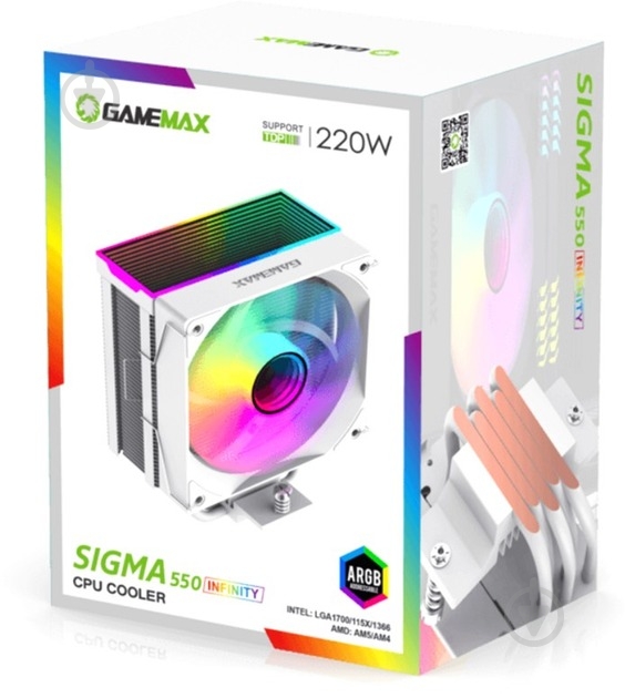 Процессорный кулер GameMax Sigma 550 Infinity WH - фото 10 Процессорный кулер GameMax Sigma 550 Infinity WH - фото 10