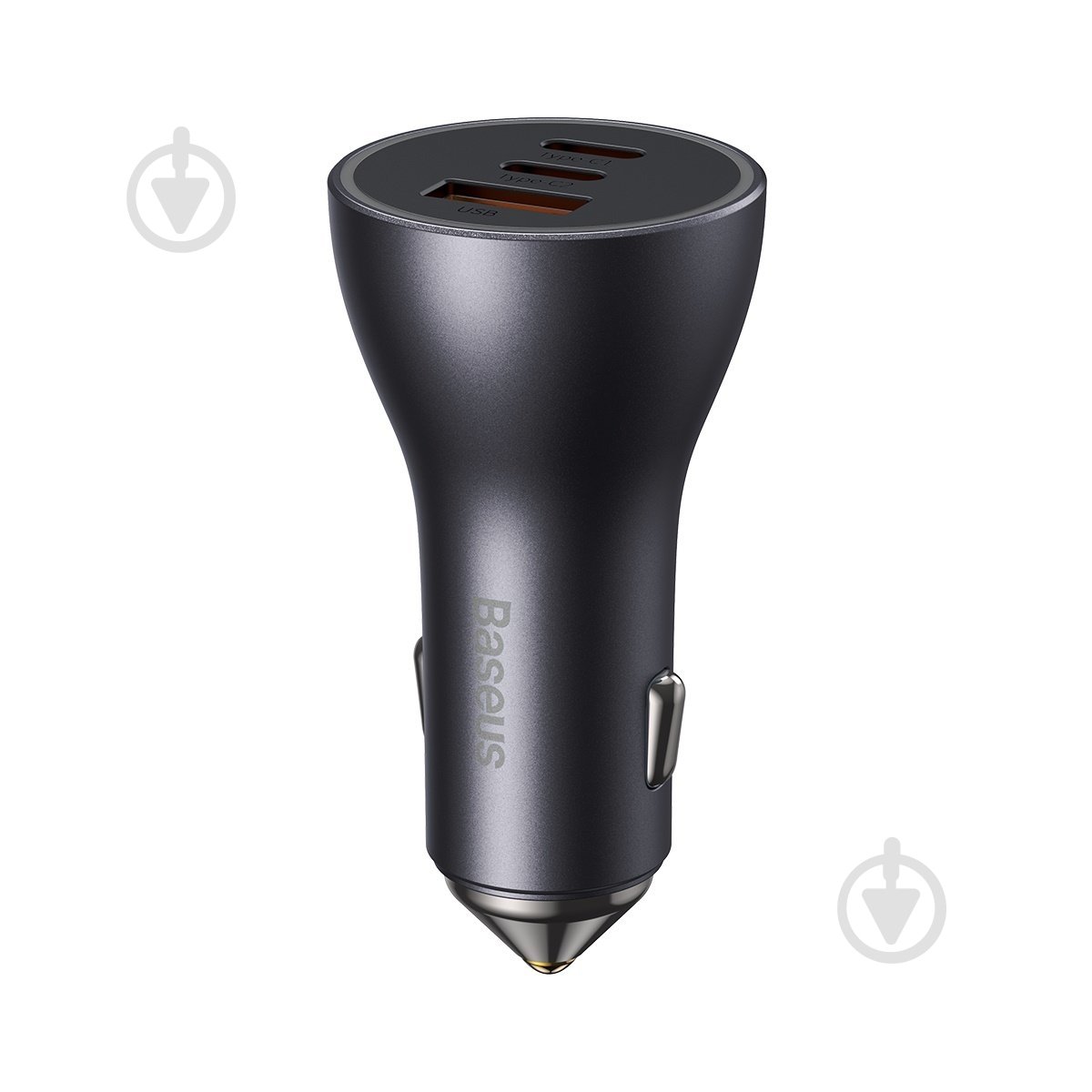Автомобільний зарядний пристрій BASEUS Golden Contactor Pro Triple Fast Charger Car Charger 65W U+C+C Dark Gray (CGJP010 - фото 4