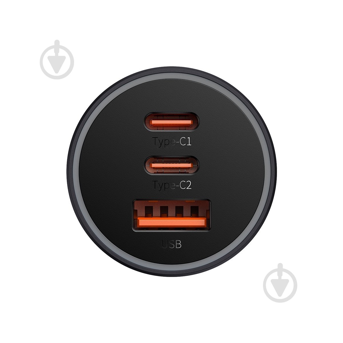 Автомобільний зарядний пристрій BASEUS Golden Contactor Pro Triple Fast Charger Car Charger 65W U+C+C Dark Gray (CGJP010 - фото 2