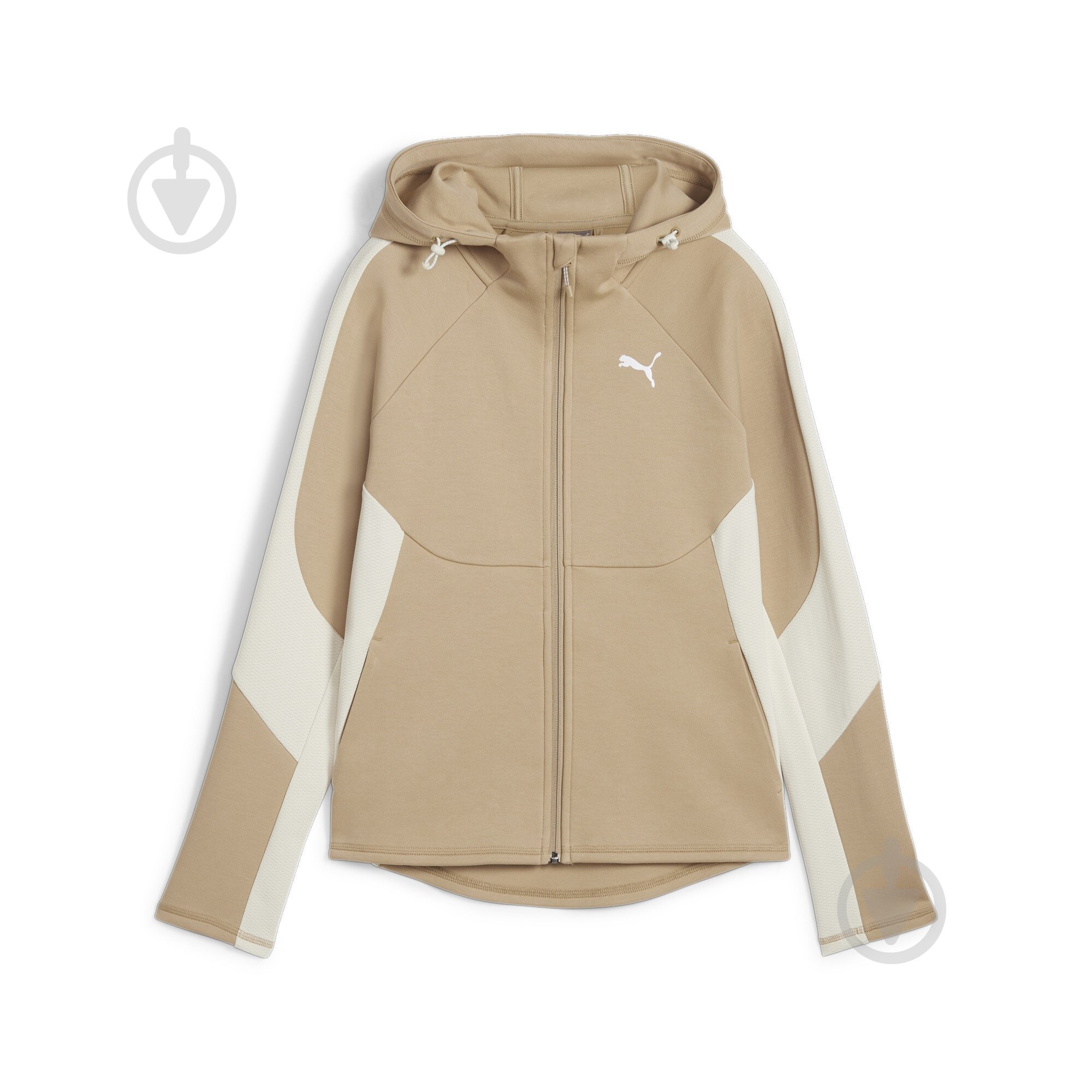 Джемпер Puma EVOSTRIPE FZ Hoodie 67787883 р.XL бежевый - фото 1