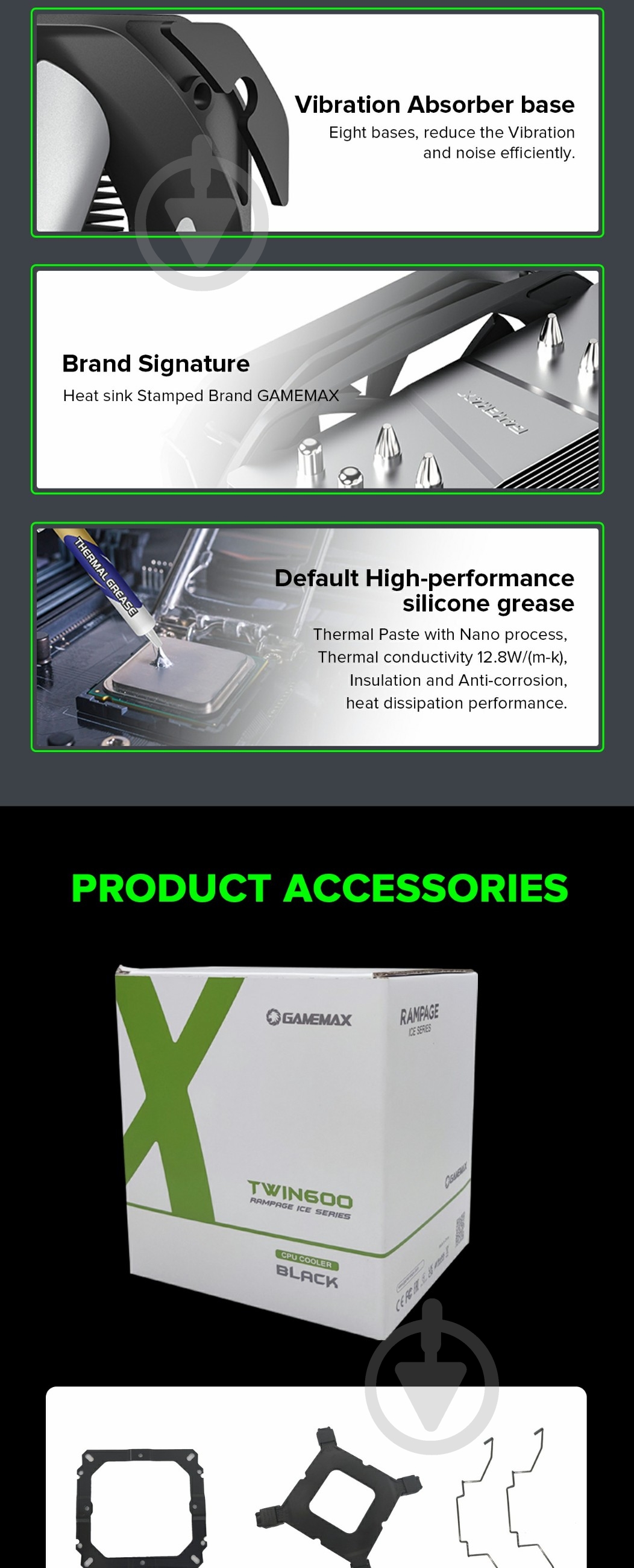 Процессорный кулер GameMax Twin 600 Black - фото 16 Процессорный кулер GameMax Twin 600 Black - фото 16