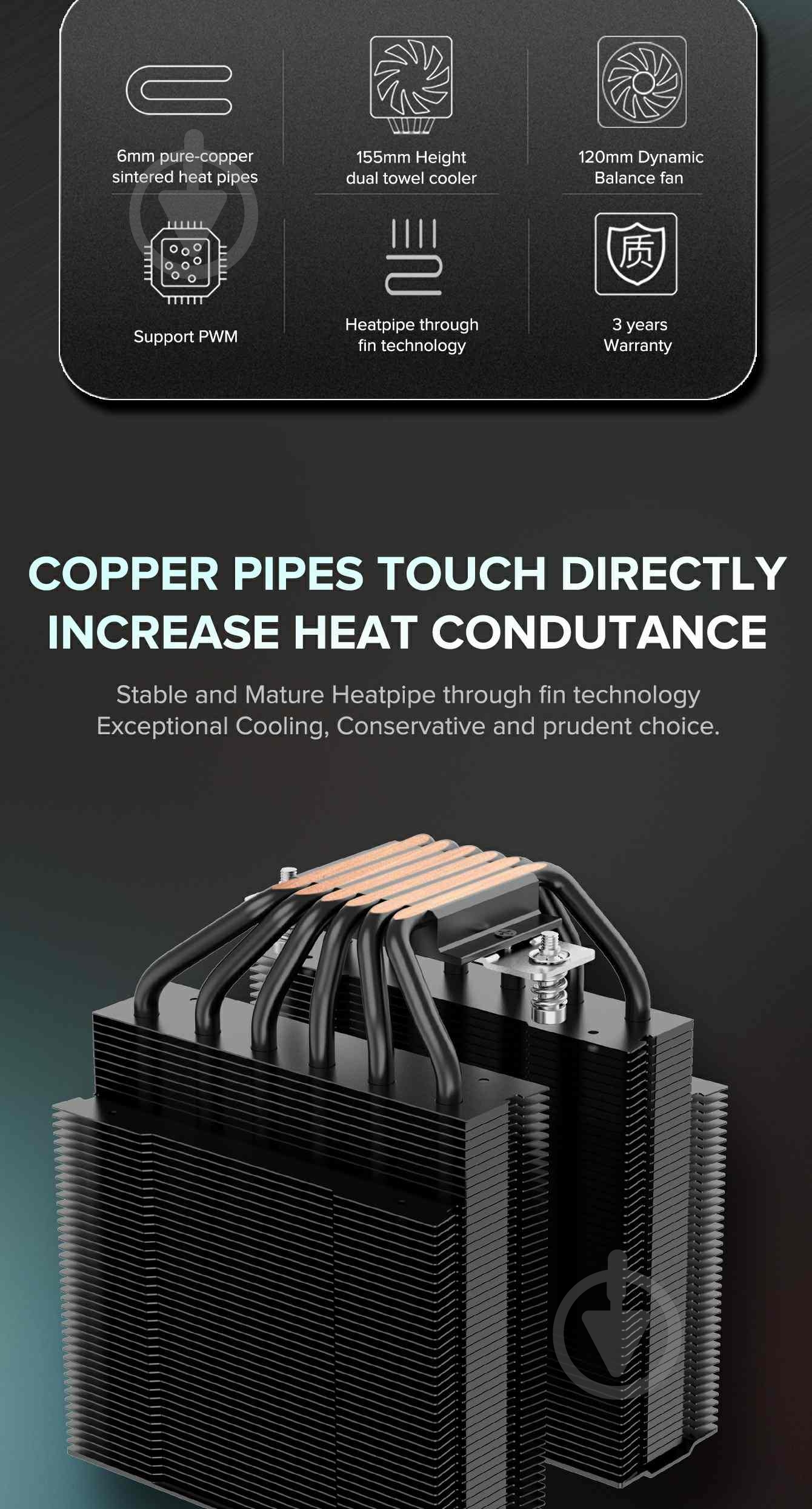 Процессорный кулер GameMax Twin 600 Black - фото 37 Процессорный кулер GameMax Twin 600 Black - фото 37