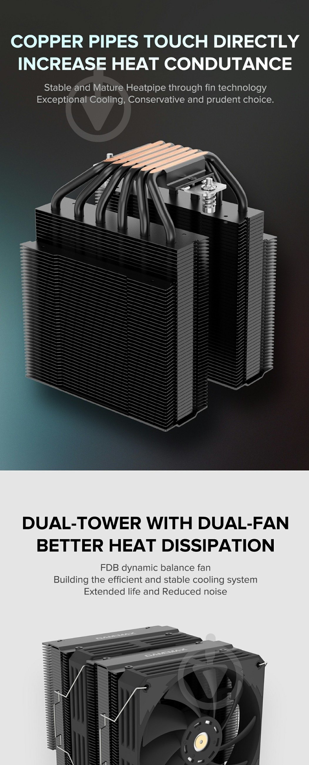 Процессорный кулер GameMax Twin 600 Black - фото 25 Процессорный кулер GameMax Twin 600 Black - фото 25