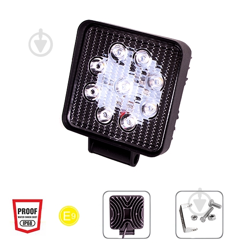 Фара робочого світла PULSO WLP-27S1F5 FLOOD 9LEDx3W/10-30V/27W/6000K 27 Вт 12 В - фото 2 Фара робочого світла PULSO WLP-27S1F5 FLOOD 9LEDx3W/10-30V/27W/6000K 27 Вт 12 В - фото 2