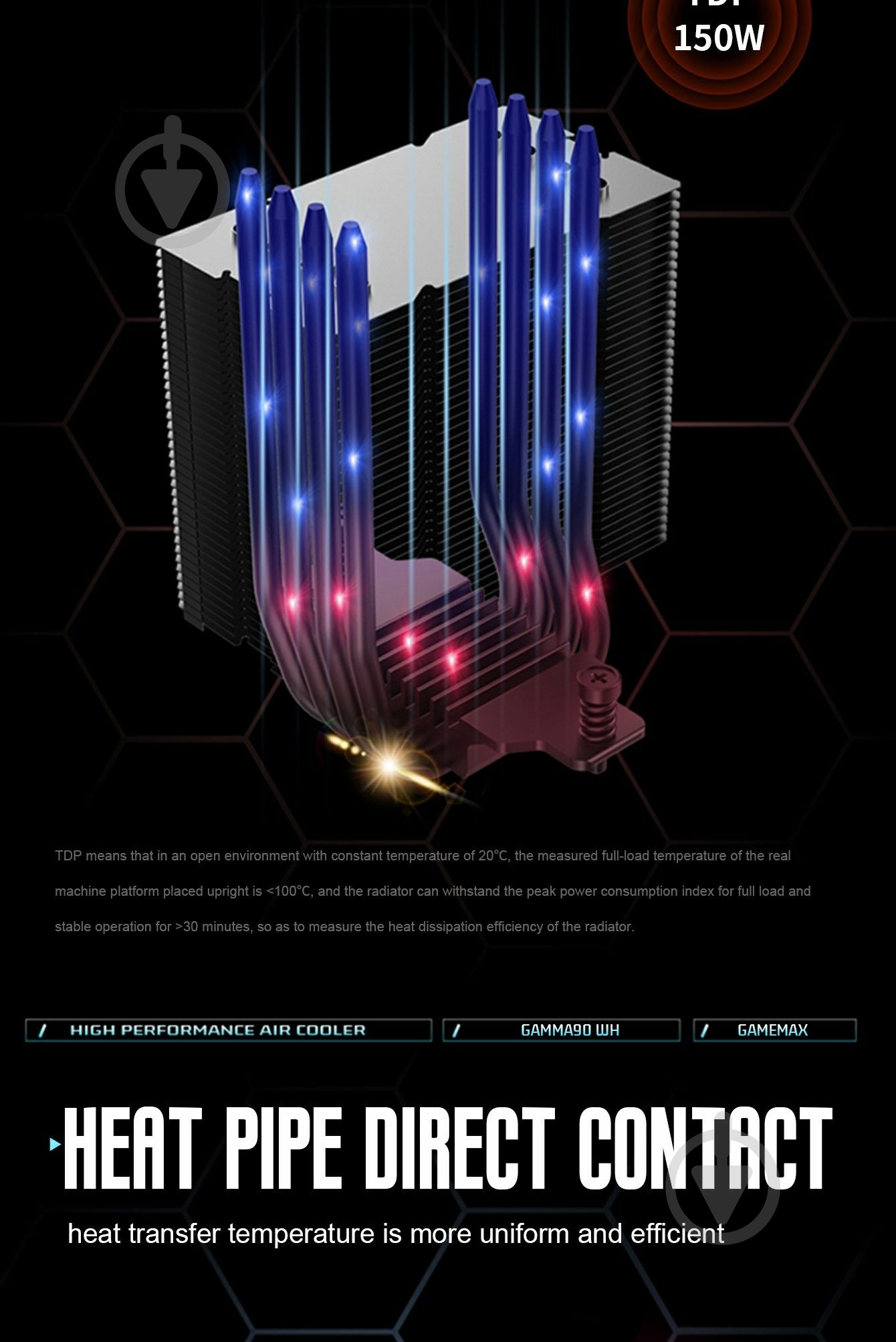 Процессорный кулер GameMax Gamma 90 WH - фото 9 Процессорный кулер GameMax Gamma 90 WH - фото 9