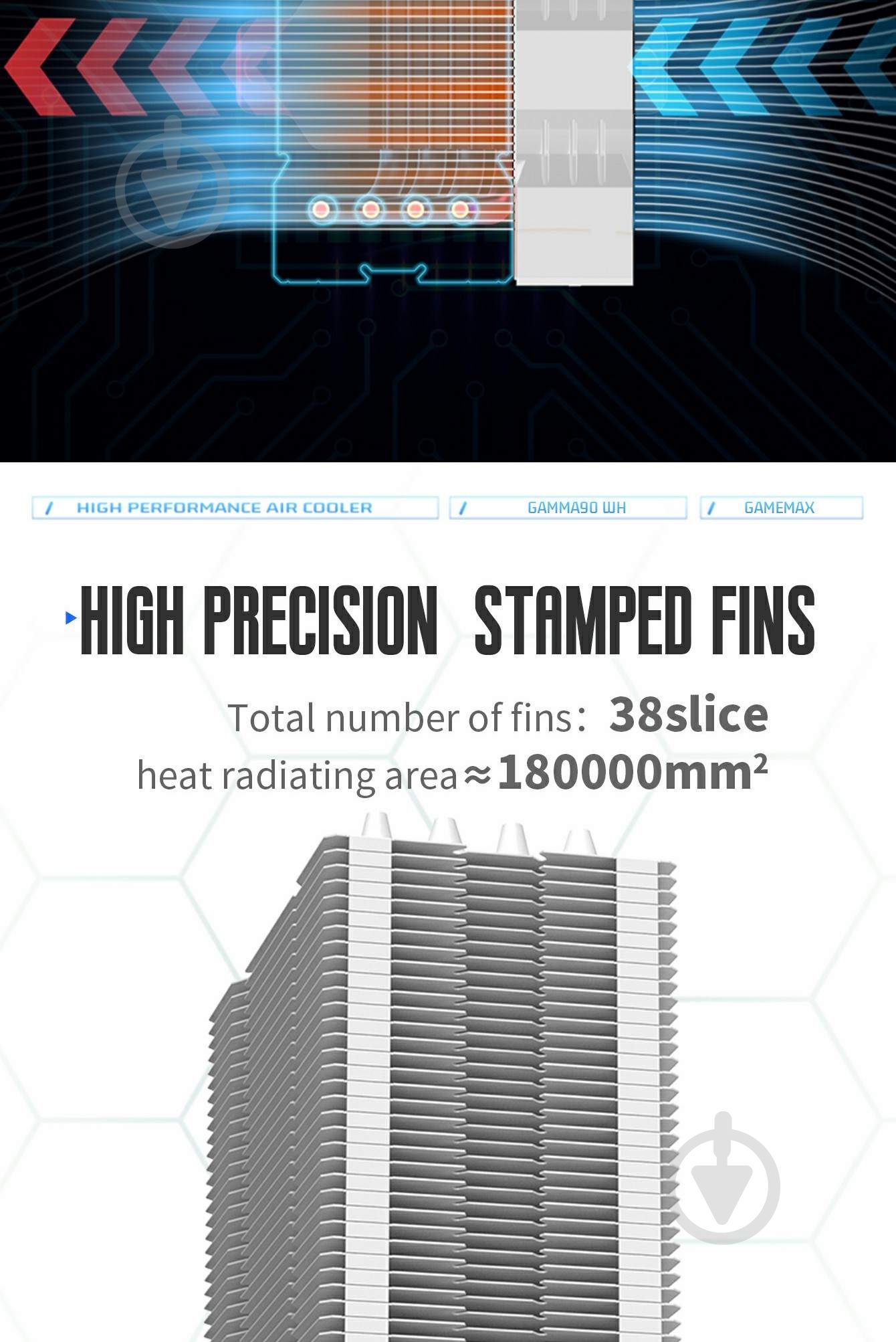 Процессорный кулер GameMax Gamma 90 WH - фото 11 Процессорный кулер GameMax Gamma 90 WH - фото 11