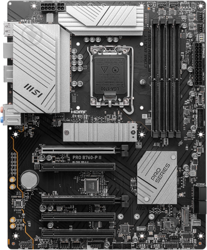 Материнская плата MSI PRO B760-P II (Socket 1700, Intel B760, ATX) - фото 1 Материнская плата MSI PRO B760-P II (Socket 1700, Intel B760, ATX) - фото 1