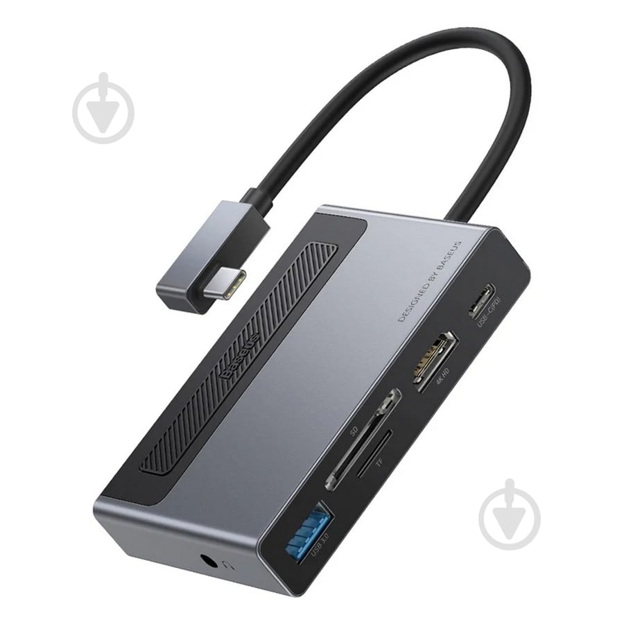 USB-хаб BASEUS Magic Multifunctional Type-C HUB with a Retractable Clip Standard Edition Space Gray (CAHUB-DA0G) - фото 1