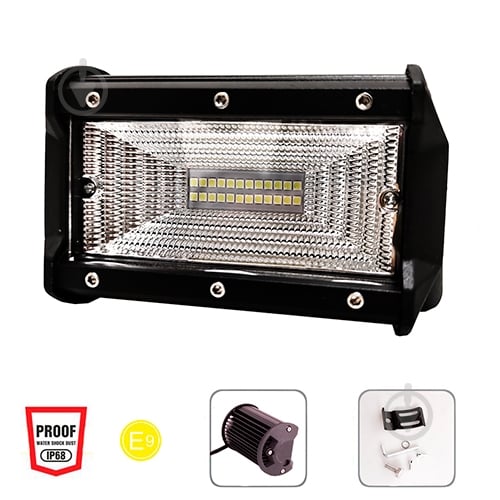 Фара робочого світла PULSO WLP-72B1 SPOT 24LEDx3W/10-30V/72W/6000K 72 Вт 12 В - фото 2