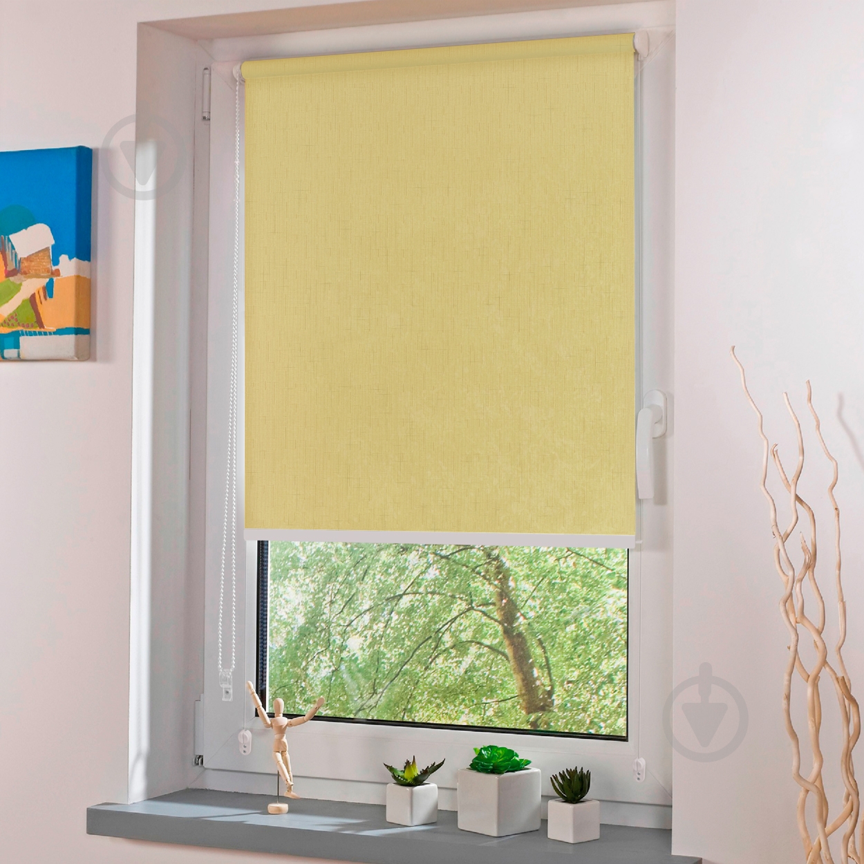 Ролета міні Rollotex LEN з фіксацією під нахил 54x160 см кремова - фото 2 Ролета міні Rollotex LEN з фіксацією під нахил 54x160 см кремова - фото 2