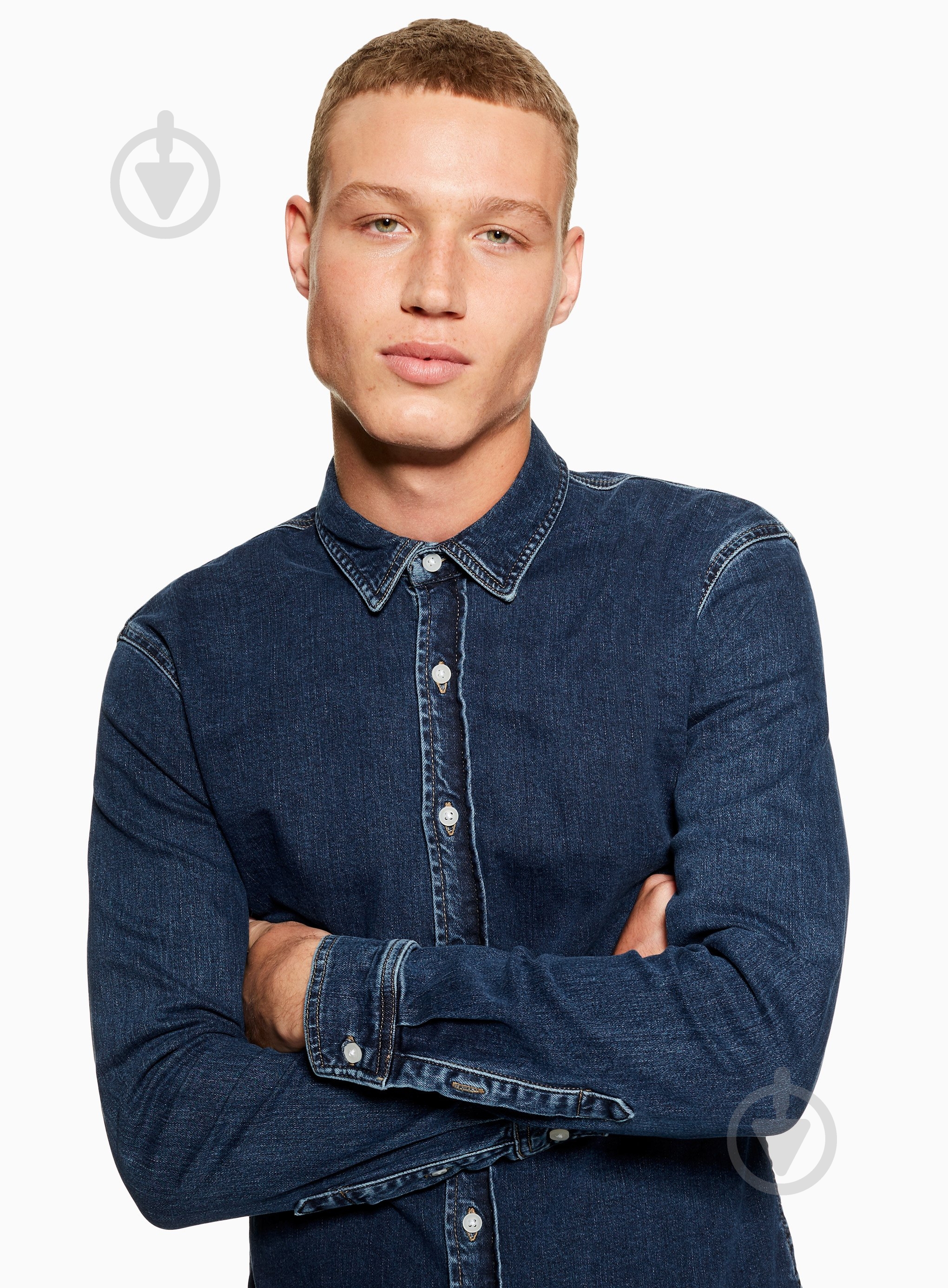 Рубашка TopMan CASUAL SHIRTS 83Q01E-BLE р. M синий - фото 4 Рубашка TopMan CASUAL SHIRTS 83Q01E-BLE р. M синий - фото 4