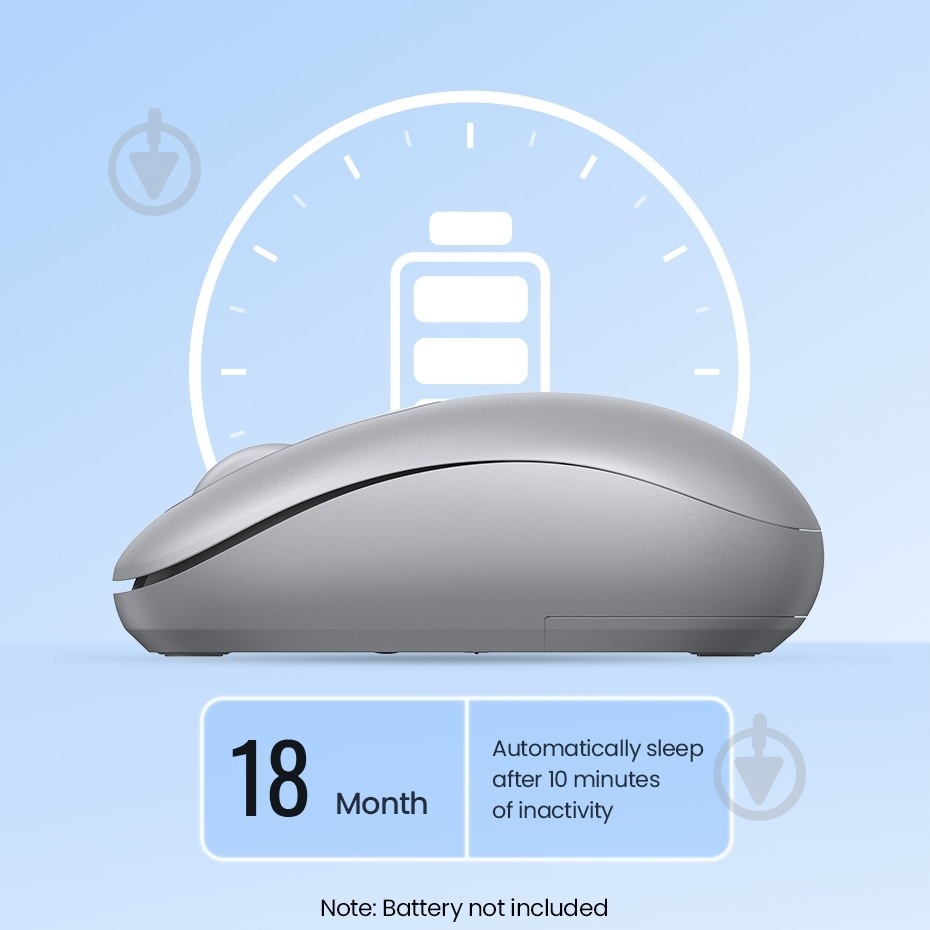 Мышка беспроводная UGREEN MU105 Portable Wireless Gray (90669) grey (90669) - фото 5
