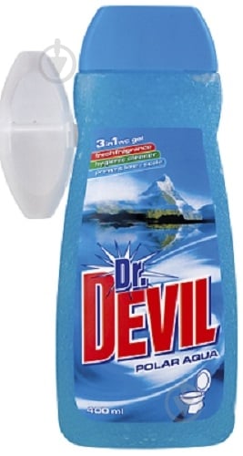 Туалетний блок Dr.Devil 3 в 1 WC-гель Полярна свіжість 400 мл із кошиком 0,4 л 8265 - фото 1