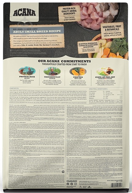 Корм сухой Acana Adult Small Breed Recipe 2 кг - фото 3 Корм сухой Acana Adult Small Breed Recipe 2 кг - фото 3