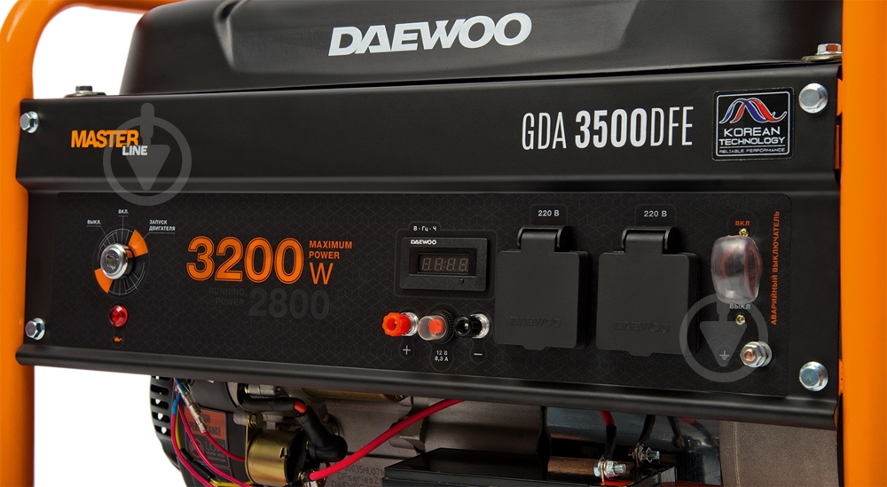 Генератор комбинированный Daewoo 2,8 кВт / 3,2 кВт 220 В GDA 3500DFE - фото 5