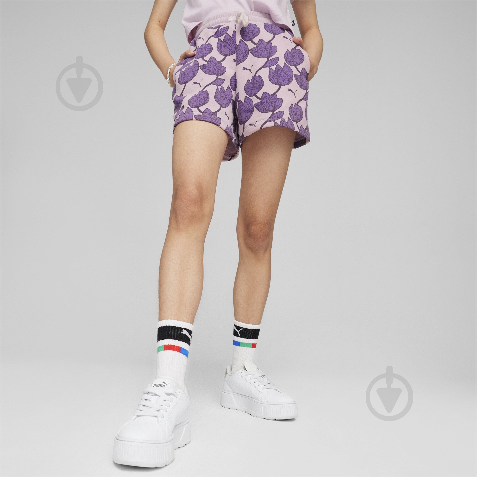 Шорты Puma ESS+ BLOSSOM AOP SHORTS G 67982060 р. 164 розовый - фото 3