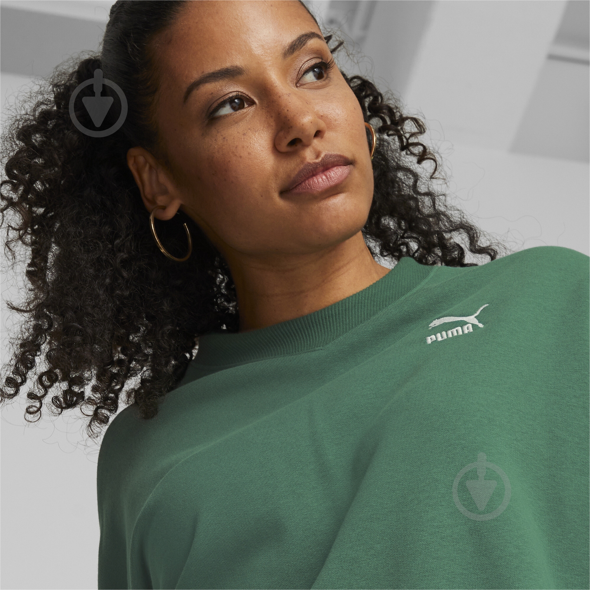 Свитшот Puma CLASSICS CREW TR 53806037 р.L зеленый - фото 4