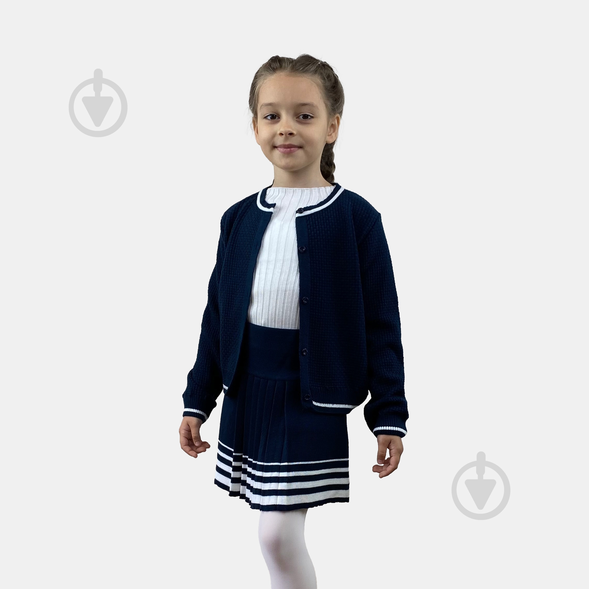 Кофта для дівчинки ART KNIT Герда синя р.128-134 синій - фото 2 Кофта для дівчинки ART KNIT Герда синя р.128-134 синій - фото 2