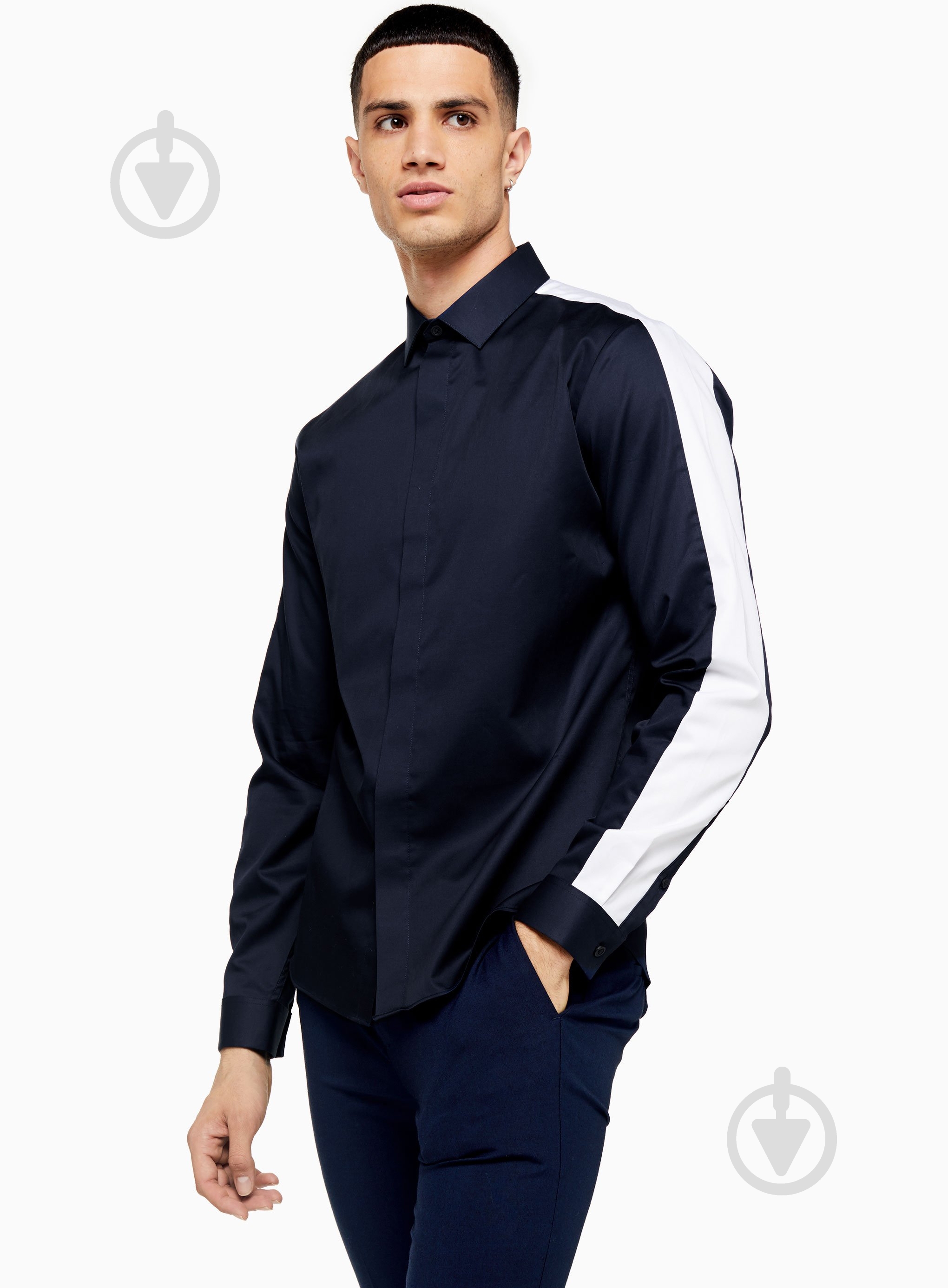 Рубашка TopMan SMART SHIRTS 84F07Q-NAV р. S синий - фото 1