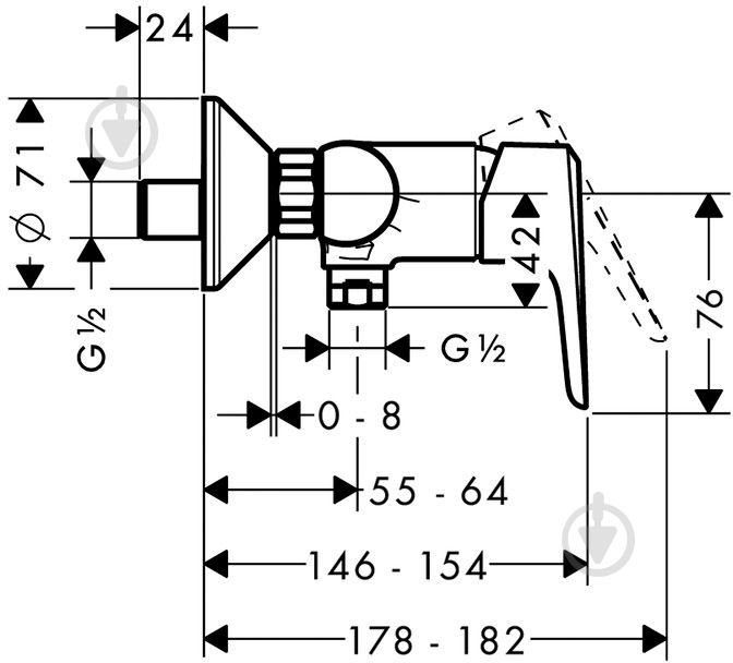 Смеситель для душа Hansgrohe Ecos 14086000 - фото 3