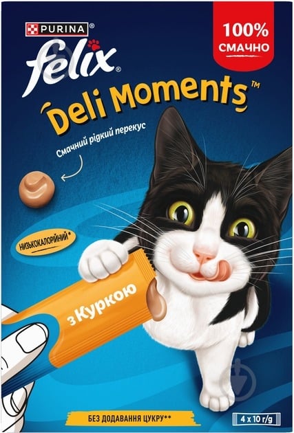 ᐉ Лакомство FELIX by Purina Вкусные моменты с курицей 4x10 г