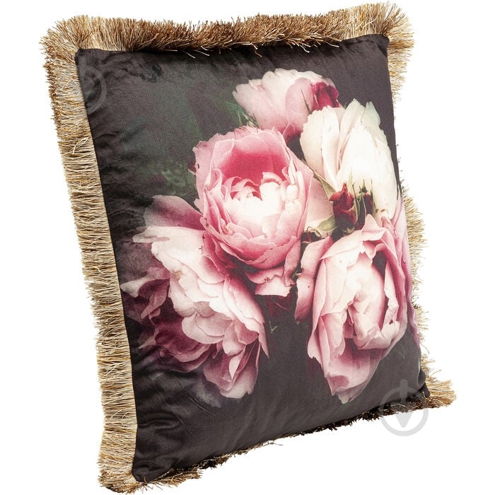 Подушка Blush Roses 45x45 см черный KARE Design - фото 2