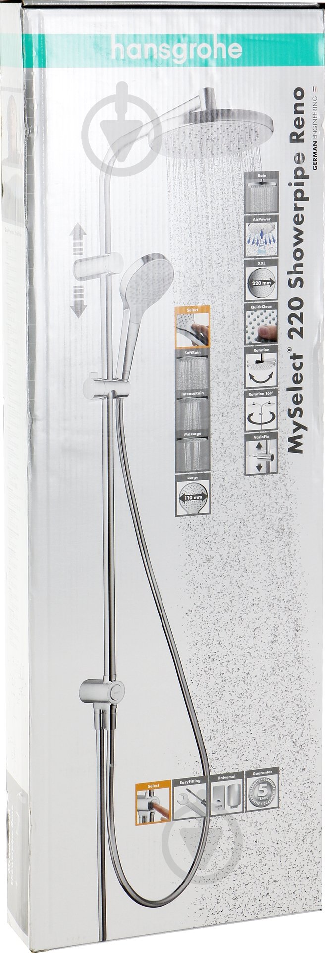 Душова система Hansgrohe MySelect S 220 Showerpipe Reno 26759400 - фото 5