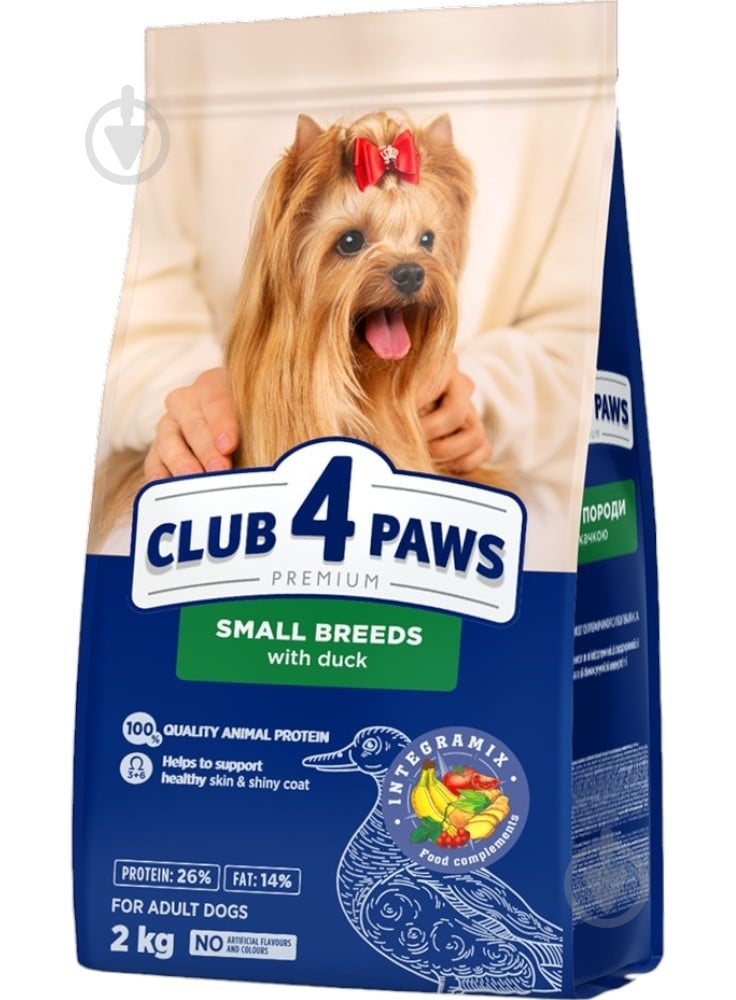 Корм сухий Club 4 Paws міні з качкою 2 кг - фото 1