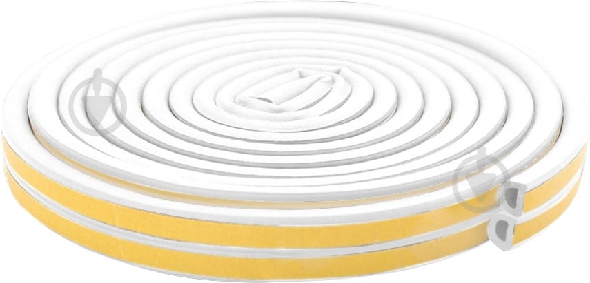 Уплотнитель самоклеющийся D-образный Horst DS-D 9x7.5 6 м белый - фото 1