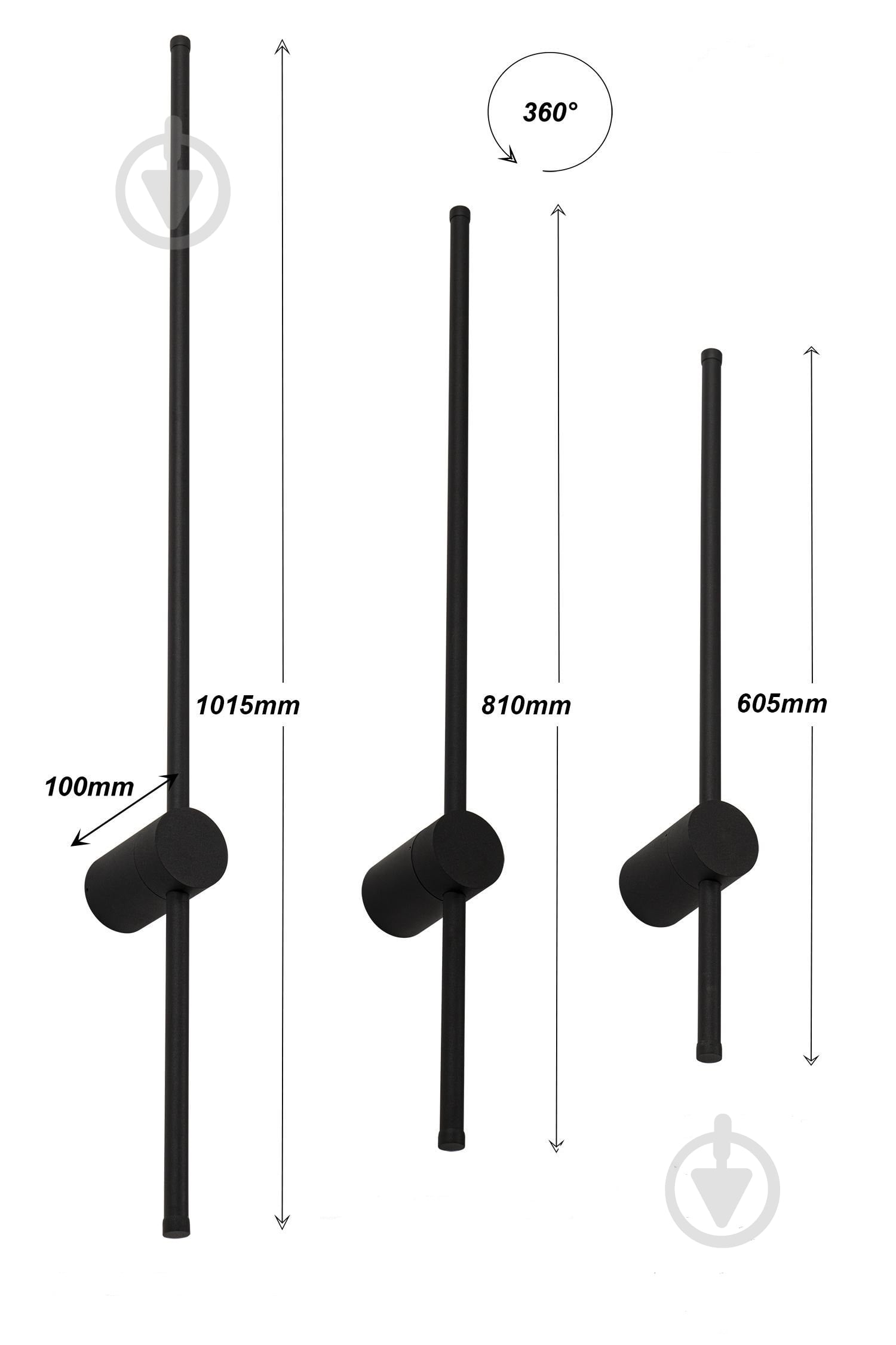 Бра Berger 1x9 Вт черный 1037-WL-9 Black - фото 5