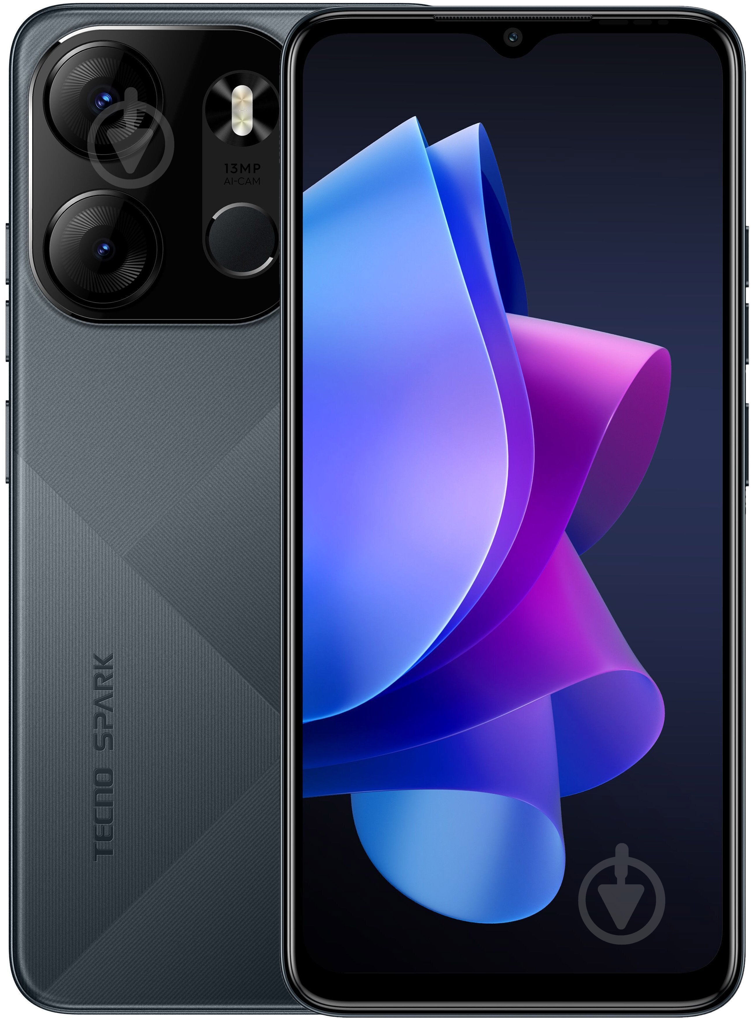 Смартфон Tecno Spark Go 2023 (BF7n) 3/64GB endless black (4895180796296) - фото 1