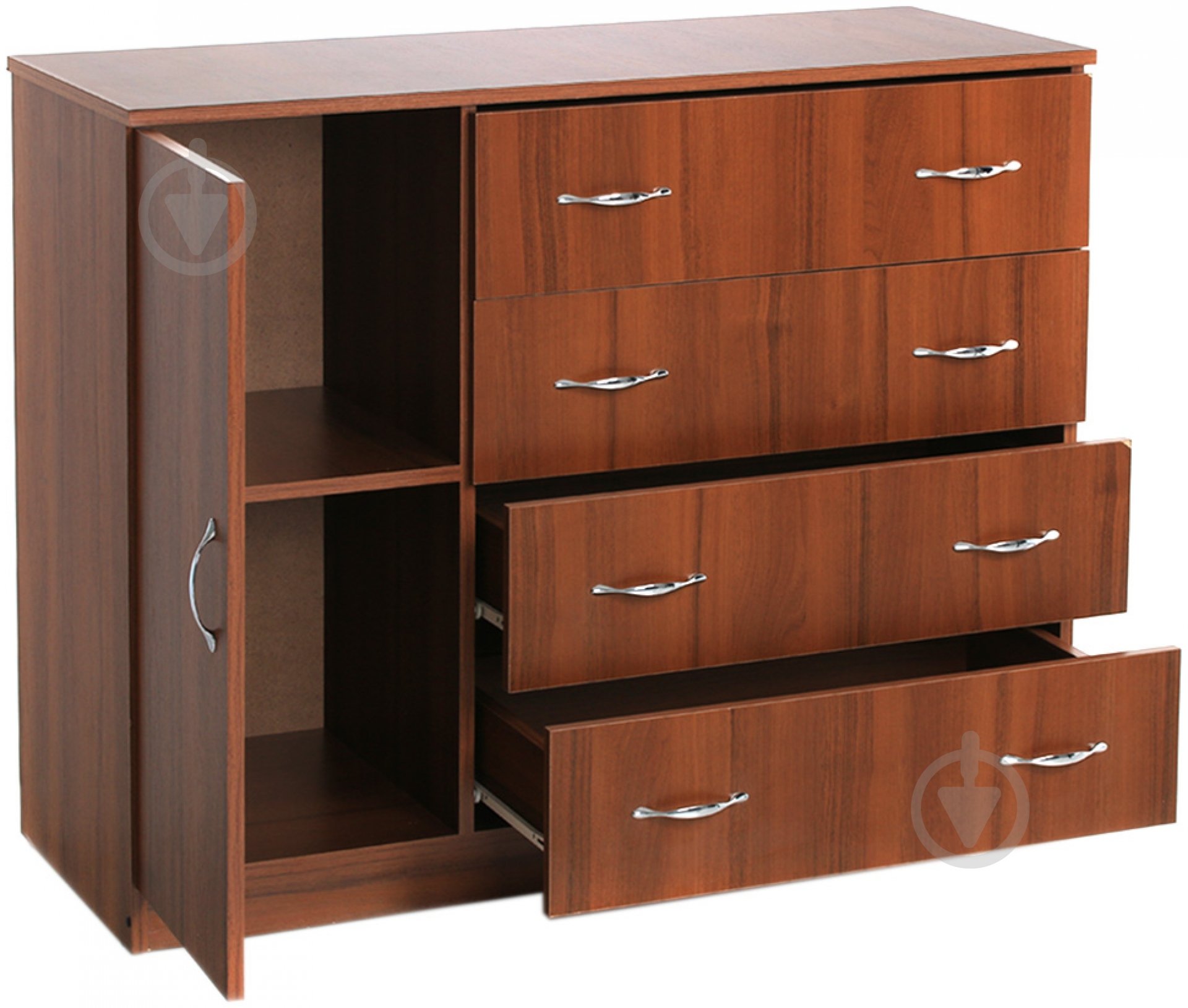 Комод Компанит 4+1Б орех - фото 2 Комод Компанит 4+1Б орех - фото 2