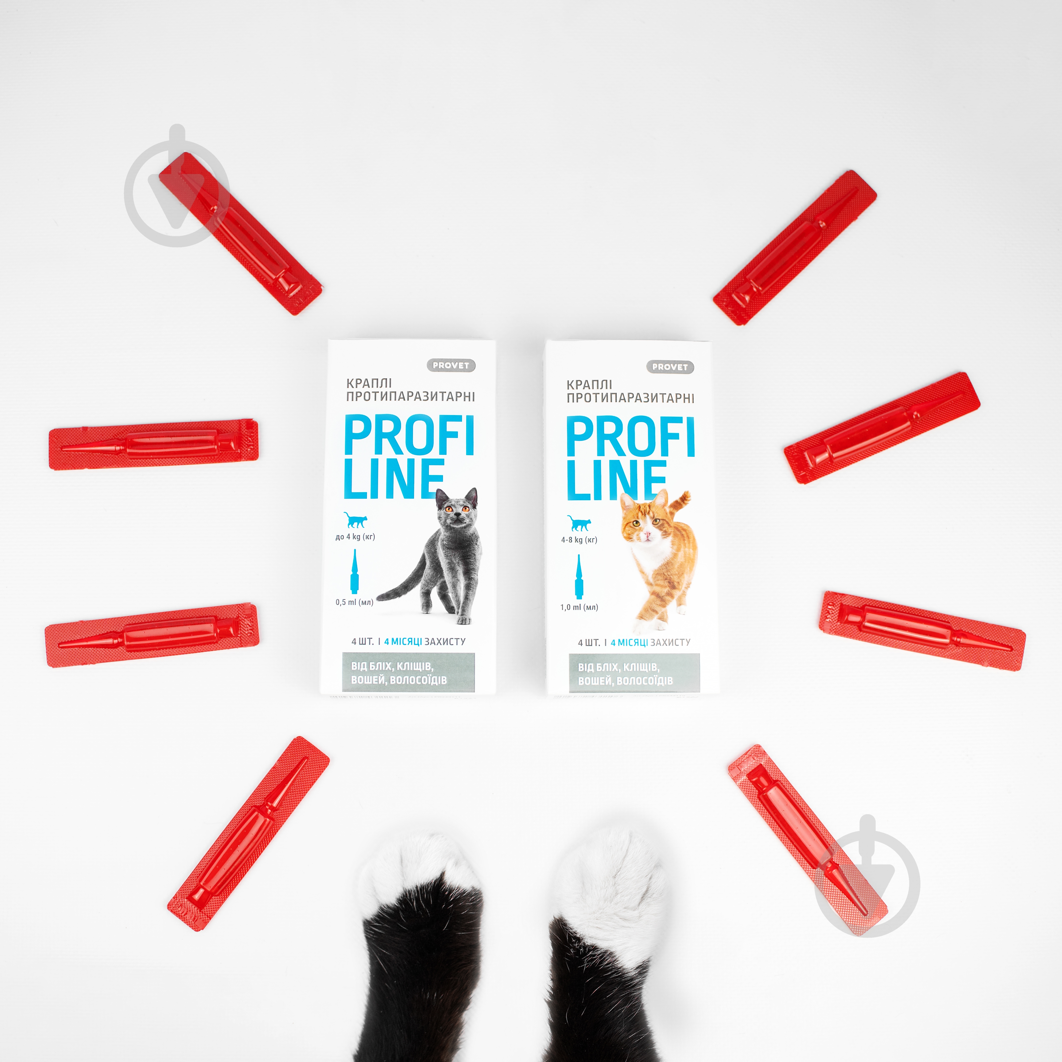 Капли ProVET для кошек 4-8 кг Profiline от блох, клещей, паразитов, вшей, 4 пипетки по 1,0 мл - фото 4 Капли ProVET для кошек 4-8 кг Profiline от блох, клещей, паразитов, вшей, 4 пипетки по 1,0 мл - фото 4