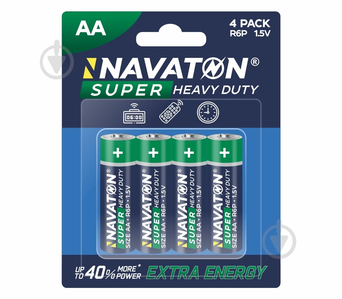 Батарейка NAVATON 4AA-R6P-4B 4 шт. (R6P-4B) - фото 1 Батарейка NAVATON 4AA-R6P-4B 4 шт. (R6P-4B) - фото 1