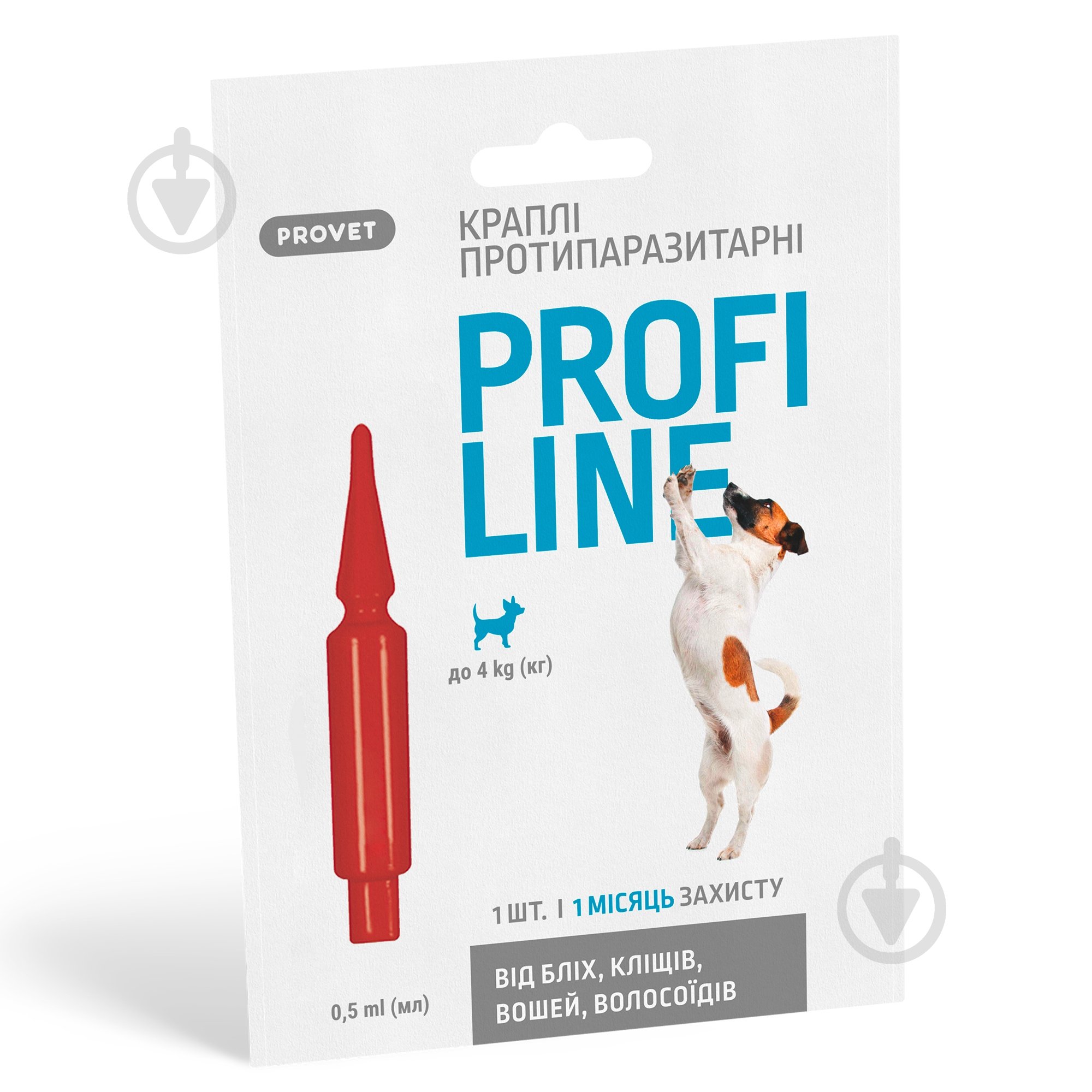 Капли ProVET для собак до 4 кг Profiline от блох, клещей, паразитов, вшей, 1 пипетка, 0,5 мл - фото 1 Капли ProVET для собак до 4 кг Profiline от блох, клещей, паразитов, вшей, 1 пипетка, 0,5 мл - фото 1