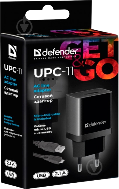 Сетевое зарядное устройство Defender UPC-11 1xUSB 5V/2.1А кабель micro-USB 83556 - фото 4